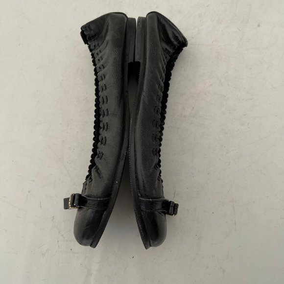 Tory Burch Black Eddie Bow Ballet Flats 9 - Picture 2 of 10